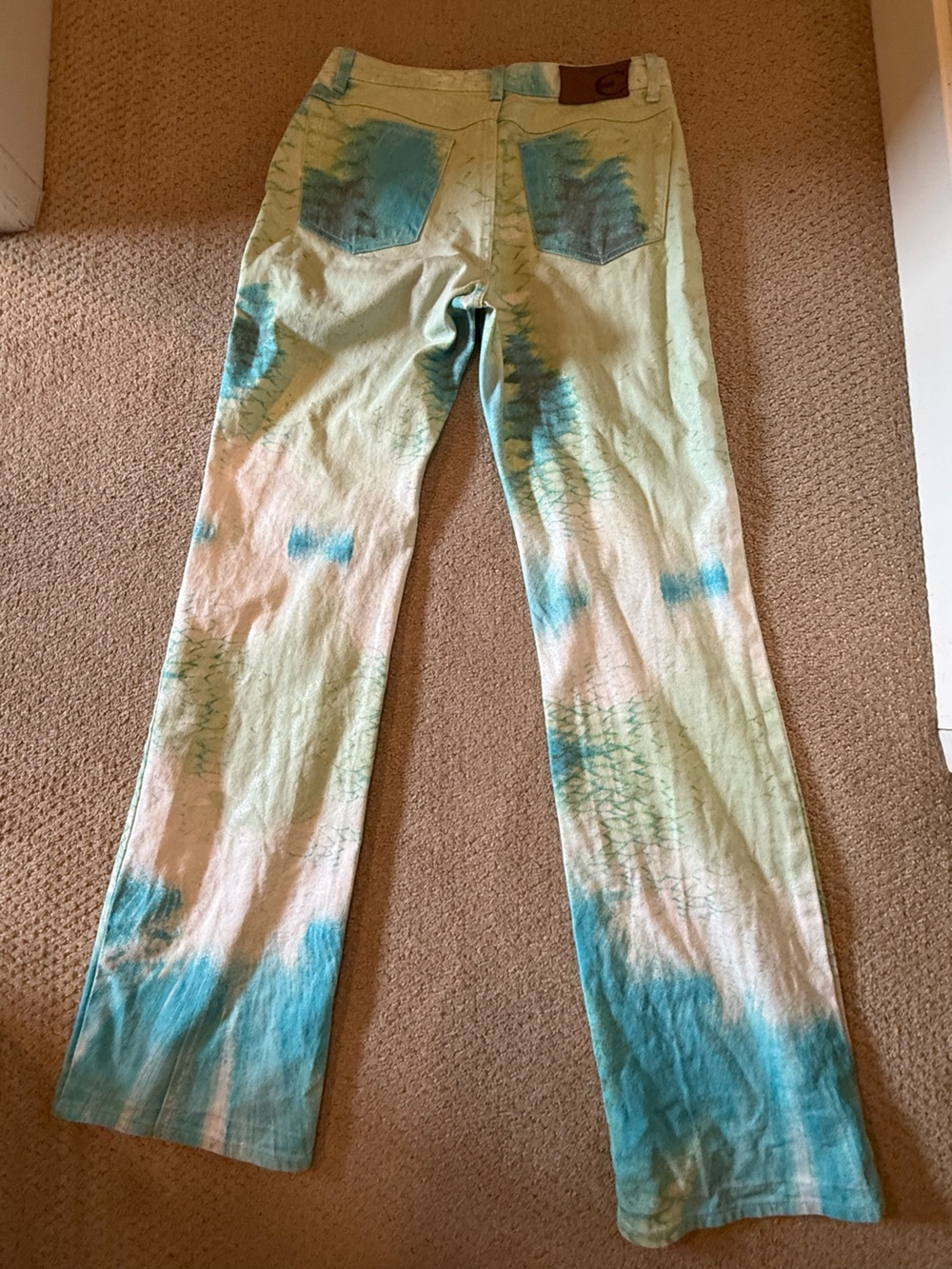 Just Cavalli Vintage Y2K Tie Dye Low Rise Flare Jeans 26/27 - Picture 2 of 4